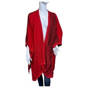 Dairi Fashion Red Poncho Sweater -